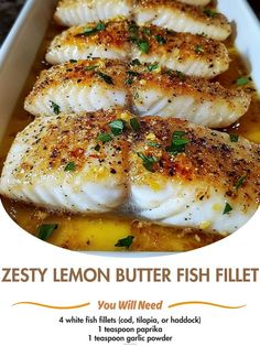 the recipe for zesty lemon butter fish fillets