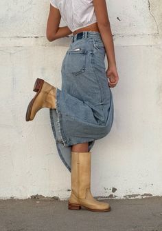 A Match Made In Heaven, Match Made In Heaven, Frye Boots, Made In Heaven, Match Making, Denim Skirt, Cowboy, Summer Fashion, Skirt