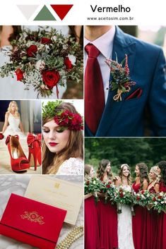 red and green wedding color scheme