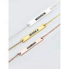 This Bar Name Bracelet is simple and understated but also super chic. With a 7 inch Link Chain. Rather than the classic bar engraving, this engraved bar necklace features a laser engraving to create a more modern, contrasting design. * Available in 3 Tones: Silver, Yellow Gold and Rose Gold. Size: one size.  Gender: female.  Age Group: adult. Personalized Minimalist Rectangular Name Bracelet, Minimalist Engraved Nameplate Bar Necklace, Minimalist Rectangular Bar Necklace With Name, Bar Bracelet Personalized, Dad Bracelet, Initial Charm Bracelet, Coordinates Bracelet, Summer Beach Jewelry, Engraved Bar Necklace