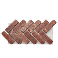 red brick tiles laid out on top of each other with the words new above them