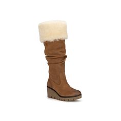 Vintage Foundry-Arabella Boot Keep the cold out donning the Arabella boot from Vintage Foundry Co. Featuring a suede construction with shearling collar and faux fur lining, this ruched boot ensures warmth throughout the day and is grounded by a wedge platform with rubber outsole for brilliant traction. Click here for Boot Measuring Guide. Winter Boots With Suede Lining And Shearling Material, Cold Weather Boots With Faux Fur Trim For Fall, Winter Boots With Plush Lining And Shearling, Casual Boots With Faux Fur Trim In Shearling, Casual Boots With Faux Fur Trim And Shearling, Casual Shearling Boots With Faux Fur Trim, Winter Insulated Shearling Boots, Casual Boots With Faux Fur Trim, Winter Suede Boots With Faux Fur Lining