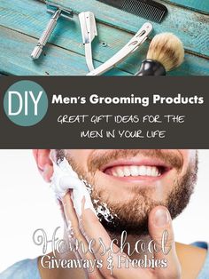 DIY Men's Grooming Products - Great Gift Ideas for the Men in your Life - Homeschool Giveaways Foaming Hand Soap Recipe, Homemade Shaving Cream, Homemade Deodorant Recipe, Diy Foaming Hand Soap, Deodorant Recipes, Homemade Deodorant, All Natural Deodorant