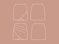 four different types of skirts in white on a pink background with the text, how to make