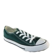 Converse Chuck Taylor All Star Ox Size: Kids 10.5.  Color: Green.  Gender: unisex.  Age Group: adult. Green School Sneakers With Rubber Sole, Casual Closed Toe Sneakers For School, Converse Round Toe Canvas Shoes For School, Converse Lace-up Sneakers For School, Casual Converse Canvas Shoes For School, Converse Chuck Taylor All Star, Chuck Taylor All Star, Converse Chuck, Ox