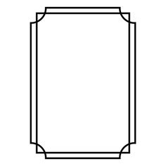 a black and white line drawing of a rectangle shape with an empty area in the middle