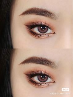 Fall Douyin Makeup, Makeup For Doe Eye, Bitter Makeup, Thanksgiving Makeup, Chinese Makeup, Fall Makeup Looks, Eye Makeup Designs