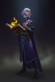 an animated character holding a book in his hands