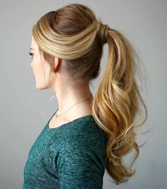 Cola de caballo envuelta para el pelo largo Pretty Ponytails, Ponytail Tutorial, Elegant Ponytail, High Ponytail Hairstyles, Cute Ponytails, Ponytail Hair Extensions, Awesome Hair, A Pony, Holiday Hairstyles