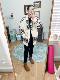 ivory cardigan sweater | loungewear | Petite Fashion Blogger Lady in Violet Flowy Long Sleeve Dress, Instagram Popular, Oversized Grey Sweater, Ivory Cardigan, Long Sleeve Dresses, Open Knit Cardigan, Happy Spring, Fair Isle Sweater, Comfy Sweaters