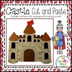 a castle cut and pastee for children's crafts with the words castle cut and paste