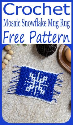 the crochet mosaic snowflake rug is free pattern and it's easy to make