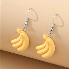 Banana Drop Earrings Super Cute For Summer Banana Earrings, Goth Hippie, Long Pearl Earrings, Butterfly Earrings Gold, Red Studs, Rose Stud Earrings, Faux Pearl Earrings, Tassel Drop Earrings, Spiral Earrings