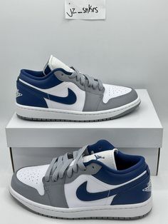 Air Jordan 1 Low  Stealth French Blue  Size 8  Style # DC0774-042 NEW WITH BOX Pics of shoes and box in images 100% Authentic J1 Low, Blue Air Jordan 1, Air Jordan 1 Women, Blue Air, Air Jordan 1 Low, Jordan 1 Low, French Blue, Air Jordan 1, Jordan Shoes