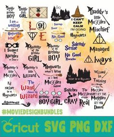 a poster with harry potter symbols on it