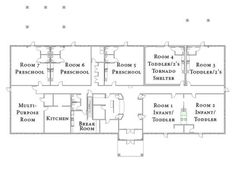 the floor plan for an office building with four rooms and three bathrooms, including one bedroom