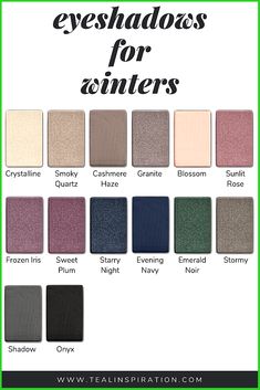 Teal Inspiration, Winter Eyeshadow, Winter Color Palette, Makeup Shades