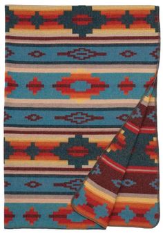 Crystal Creek II Throw Tela, Southwestern Colors, Southwest Colors, Wood River, Desert Painting, Wool Throw, Decorative Blankets, Faux Fur Throw, Blanket Stitch