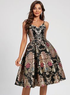 JJ's House Homecoming Dresses (274724) | JJ's House Homecoming Dresses 2022 Conservative, Special Occasion Dresses Knee Length, Havana Theme, Homecoming Dresses Knee Length, Ball Outfits, Chic Cocktail Dress, V Neck Cocktail Dress, A Line Cocktail Dress, Satin Homecoming Dress