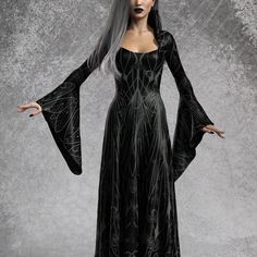 New Moon Witcher Long Dress -Classic Hooded A-Line Silhouette -Boat Neckline -Long Flared Sleeves -Luxurious & Silky, Non-Transparent Italian Lycra Fabric -80% Polyester 20% Elastane -30o Cold Wash, Hang dry ► Delivery Your order will be ready within 1-5 biz days. Delivery times depend on your location: >North America: 6-10 business days > Europe: 3-7 business days > Australia, New Zealand, Japan: 6-10 business days Upgrade to DHL Express and receive your order within just 2-3 biz days! ► Returns or Exchanges If you don't like your item\s for any reason (it doesn't fit, has an imperfection, or it's just not your thing) you can submit your return request within 30 days of receipt. To do so, you have to contact us and request return instructions. * Refunds of discounted orders are issued to Witchy Black Dress, Gothic Black Winter Dresses, Black Costume Dress For Winter, Gothic Black Costume Dress, Gothic Dresses For Halloween And Alternative Fashion, Black Gothic Dress For Fall, Black Dress For Halloween Alternative Fashion, Black Dress For Alternative Fashion Halloween, Black Fall Cosplay Dress