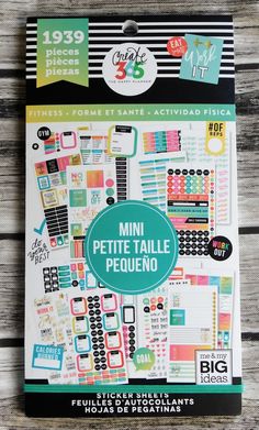 the mini pequeno planner stickers are shown on top of a wooden table