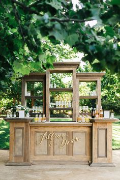 an image of a wooden bar in the park