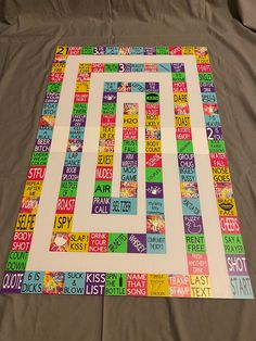 a quilt made out of different types of words