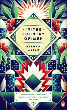 an advertisement for the country of men by hisham maar, featuring geometric shapes and flowers