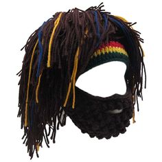 PRICES MAY VARY. Material: acrylic/wooly knitted Colorful Knitting wig hat, Barbarian vagabond viking horns bearded and Roman knight helmet cosplay beanie Weave,Tassels and handmade crochet Knitting wool Mask hat with whiskers, woolen wig and Roman knight helmet knitting hat One size fits most, funny gifts for freinds, family, Christmas gifts etc This authentic wool hair and beard beanie is perfect for keeping your kid warm during cold weather activities! Nothing is cuter than a kid with a wool Roman Knight, Knitted Beard, Beard Beanie, Beard Hat, Thick Beard, Reggae Style, Beard Humor, Mens Wigs, Wig Hat