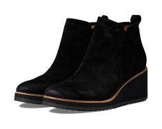 Sofft Emeree | Zappos.com Black Wedge Ankle Boots, Black Clothes, Wedge Ankle Boots, Black Shoes Women, Boots Leather, Black Wedges, Grey Women, Pull Tab, Shoes Black