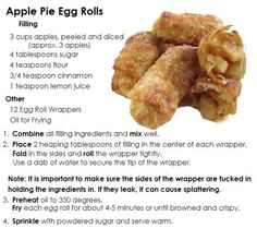 an apple pie roll recipe with instructions on how to make it and what to use it