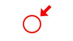 a red ring with an arrow pointing to the right on a white background that appears to be in color