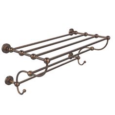 an old fashioned metal towel rack