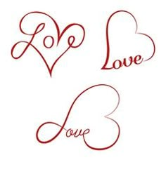 two hearts with the word love in red ink on a white background stock photo, images and