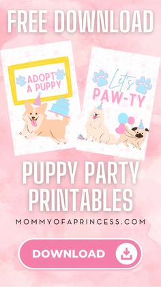 the puppy party printables are available for purchase