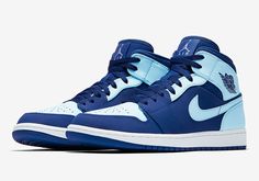 #sneakers #news  Air Jordan 1 Mid “Ice Blue” Blue Shoes Men, Sneaker Bar, Jordan 1 Sneakers, Sneakerhead Fashion, Blue Jordans, Jordan Blue, Jordan Shoes Retro, Rare Nikes