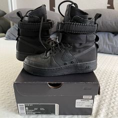 Women’s Nike Sf Air Force 1 High Triple Black 2017. Only Used Maybe Twice. Nike Sf Air Force 1, Nike Sf, Air Force 1 High, Triple Black, Nike Shoes Women, Nike Black, Shoes Women, Air Force 1, Black Nikes