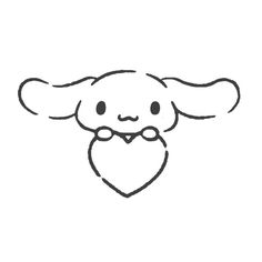 an animal with a heart on its chest is drawn in the shape of a face