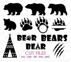 bear silhouettes cut files for crafts