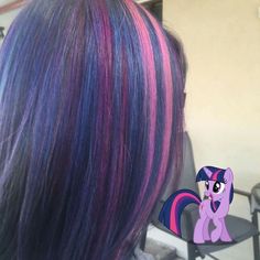 not mine Purple Hair Halloween Costumes, Twilight Sparkle Hair, Mlp Hair, Purple Hair Highlights, Sparkle Hair, Tv Character, Hair Color Streaks