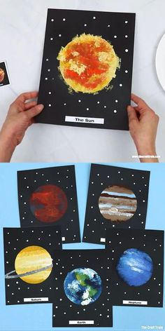 the solar system is made out of paper and then cut into four different sized pieces