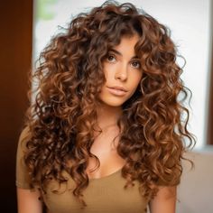 Caramel Curls, Soft Caramel Highlights, Caramel Highlights On Dark Hair, Dark Brown Hair With Caramel Highlights, Brown Hair With Blonde, Ombre Curly Hair, Hair With Blonde Highlights, Brown Hair With Caramel Highlights, Highlights Curly