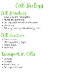 cell biology worksheet with text and pictures on the bottom right side, including cells in