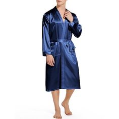 Season:Winter,Fall; Fabric:Faux Silk; Sleeve Length:Long Sleeve; Gender:Men's; Quantity:1 PC; Nightwear Style:Bathrobe,Silk Robe,Silk Kimono,Robe; Style:Stylish,Casual,Comfort; Elasticity:Micro-elastic; Occasion:Daily,Home,Bed; Age Group:Adults; Details:Belt Included; Function:Warm,Comfort; Pattern:Plain; Neckline:V Neck; Listing Date:11/08/2023; Length:; Feel of Sensation:Comfort,Soft; Bust: Long Silk Nightgown, Bridesmaid Bathrobe, Silk Nightgown, Satin Kimono, Silk Sleepwear, Silk Robe, Long Kimono, Lingerie Dress, Womens Robes