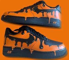 ad eBay - Air Force 1 Custom Shoes Retro Cartoon Graffiti Halloween Art Orange Black Drip - Buy Now, click the link (eBay) Orange And Black Shoes, Shoes Painting, Custom Nike Air Force 1, Nike Custom, Custom Nike Air Force, Air Force 1 Shoes, Art Shoes, Shoes Orange, Drip Drip