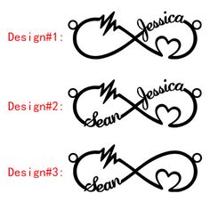 three different types of hearts and arrows with the words desi gr 1, desi gr