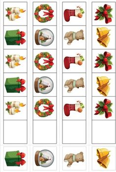 christmas themed words and numbers to match