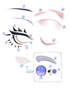 an image of different types of eyeliners and how to draw them in photoshop