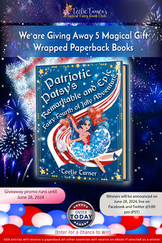 #tommytinker #fairybooks #FairyTales #adventure #GiveawayAlert #bookgiveaway #BooksForKids #BookReview #BookRecommendation #ilovebooks #readmorebooks #kidsbooks Us Independence Day, Book Giveaway, Magical Gift, Holiday Books, July 4th, Paperback Books