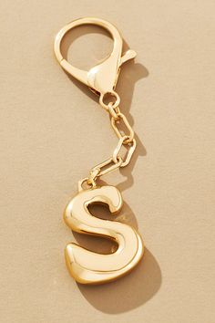 Bubble Letter Monogram Bag Charm | Anthropologie Girly Keychains Ideas, What To Put On Your Keychain, Cute Car Charms, Car Keys Keychain Ideas Aesthetic, Key Chain Charms, Random Things To Buy, Car Keychain Aesthetic, Key Chains Aesthetic, Gifts For Bestie